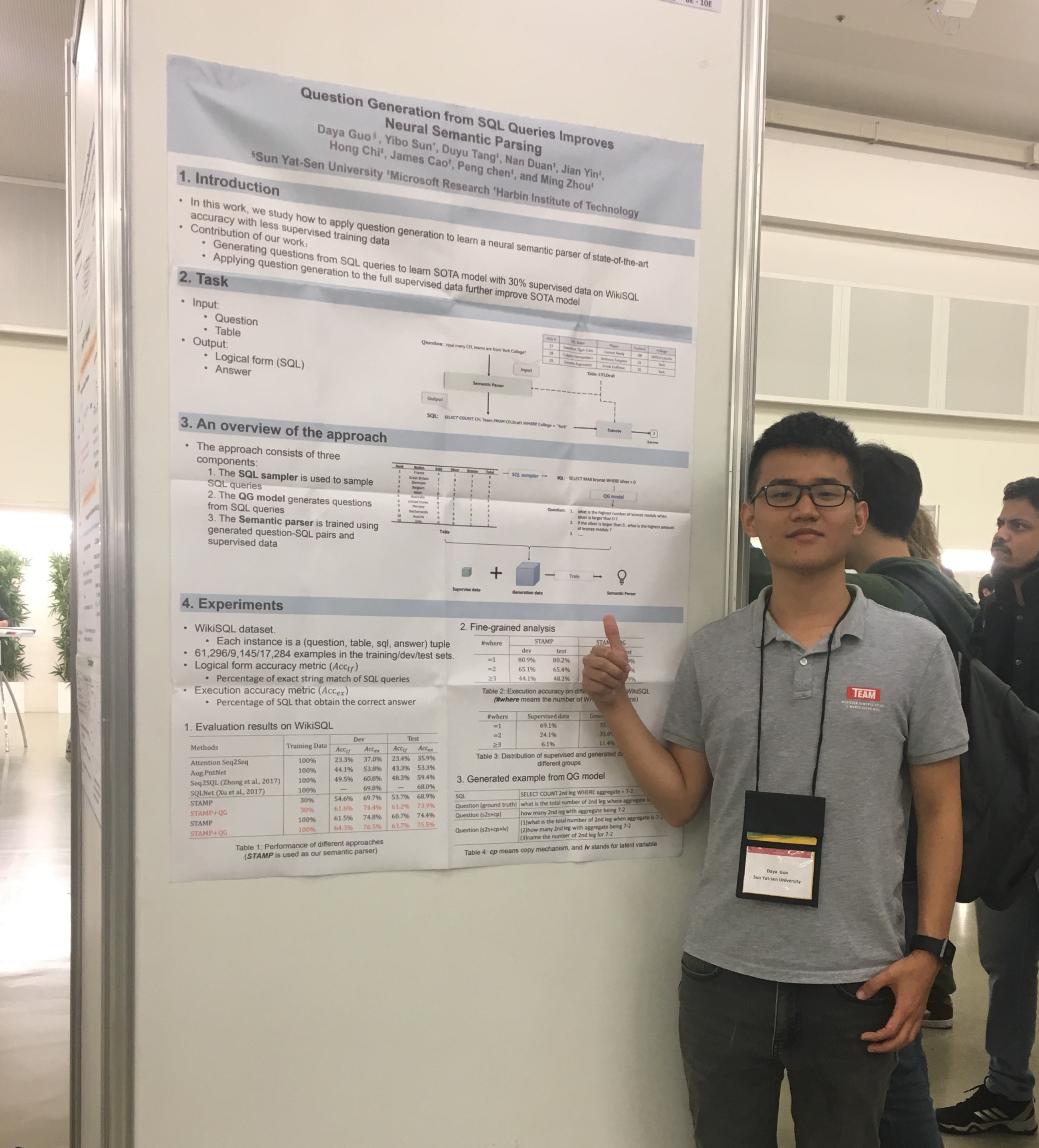 郭达雅同学的论文“Question Generation from SQL Queries Improves Semantic Parsing”